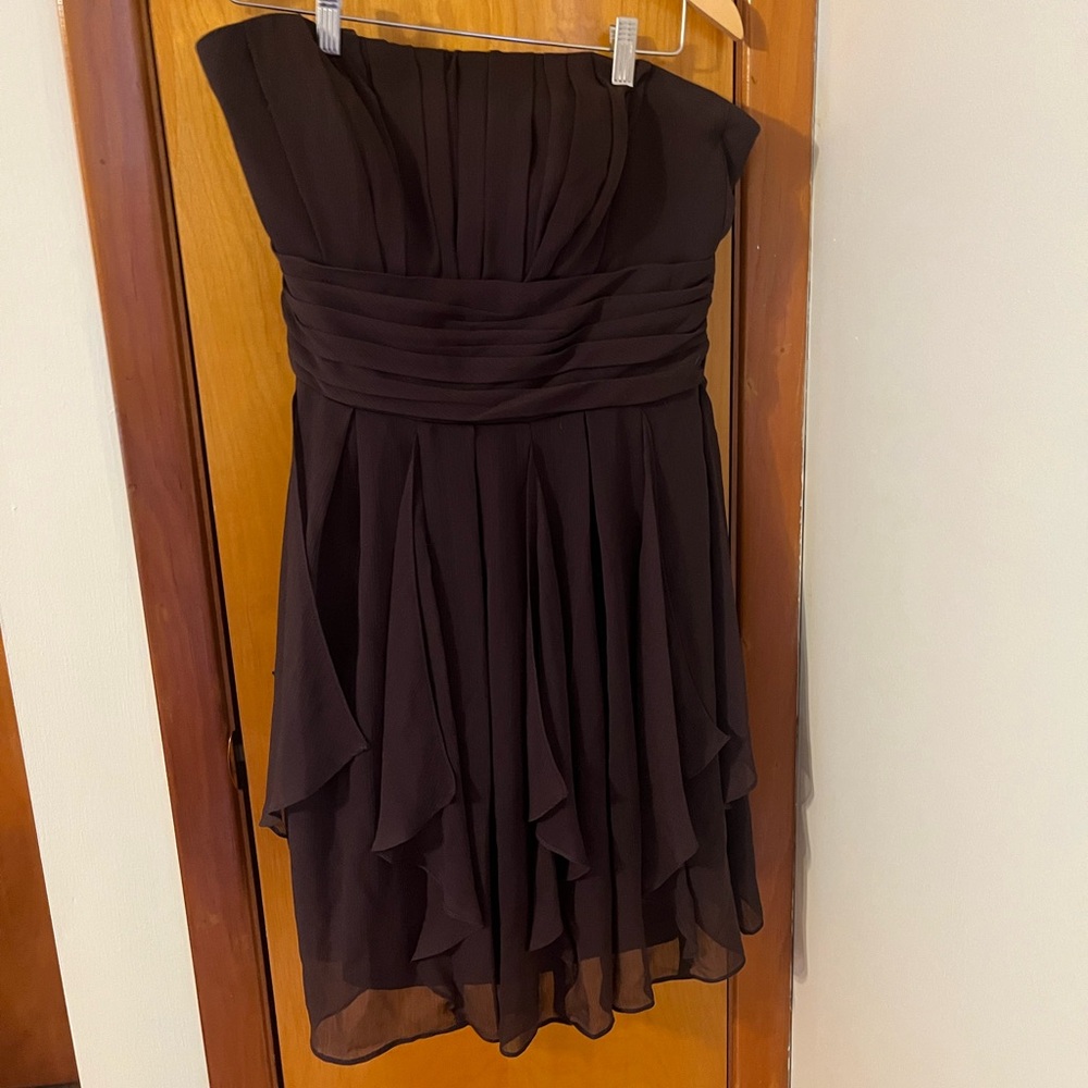 David's Bridal Strapless Dark Brown Dress
